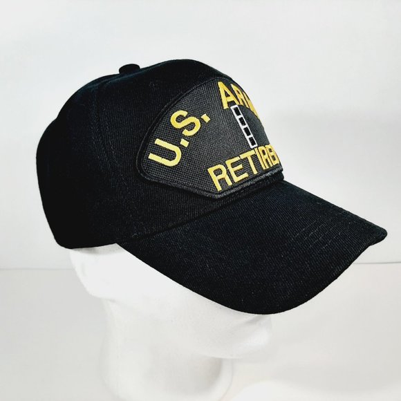 U.S. ARMY CW4 Retired Mens Baseball Cap Hat Black - Picture 3 of 4